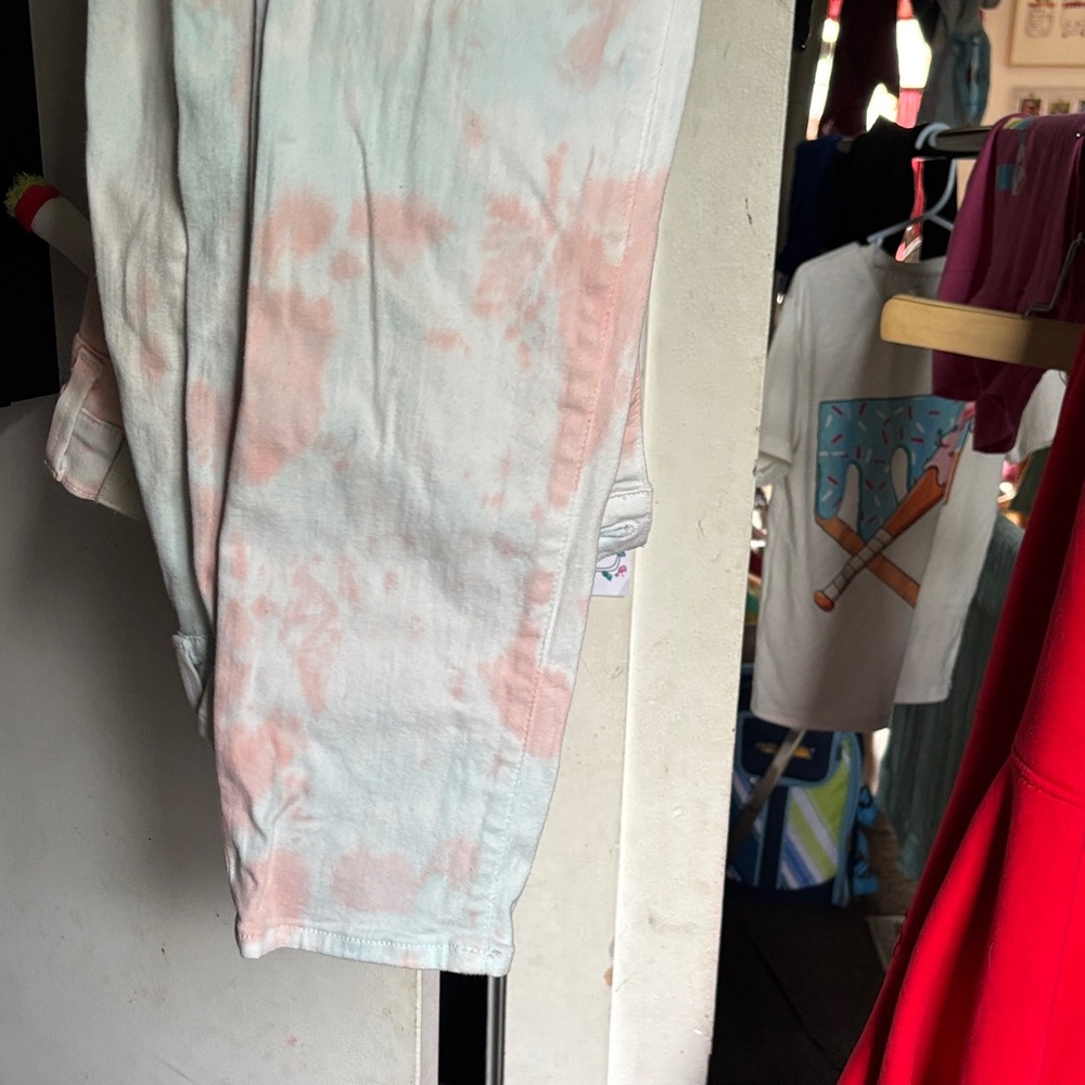Wildfox Pastel Tie-Dye Skinny Jeans - White & Peach - Picture 3 of 4